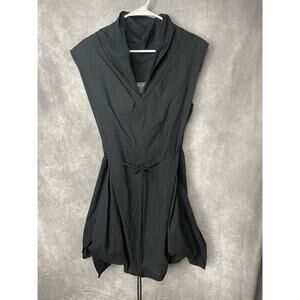 ALL SAINTS SPITALFIELDS BLACK POPLIN PLEATED BUBBLE ASYMMETRIC DRESS Size 10
